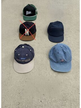 Set of 6 Vintage adjustable dad hat / Baseball Caps (READ)